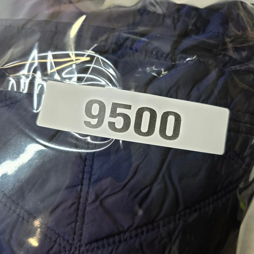 TALLIA‎ Quilted Bomber Jacket Mens Large Navy Blue Zip Lightweight Nylon